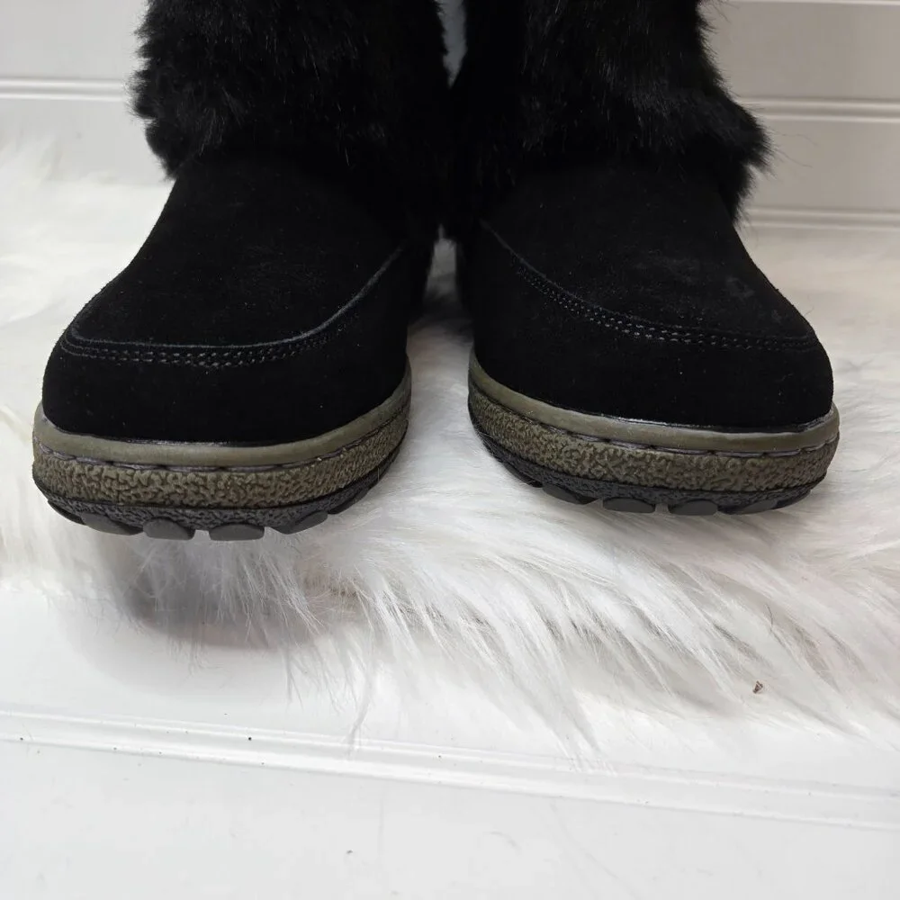 Wanderlust Women's Nika Black Fur Knee-High Boots Shoes 8 Wide W 1077498-9 New - Picture 9 of 16